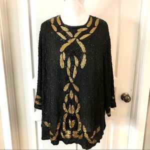 Tan Chho vintage beaded top
